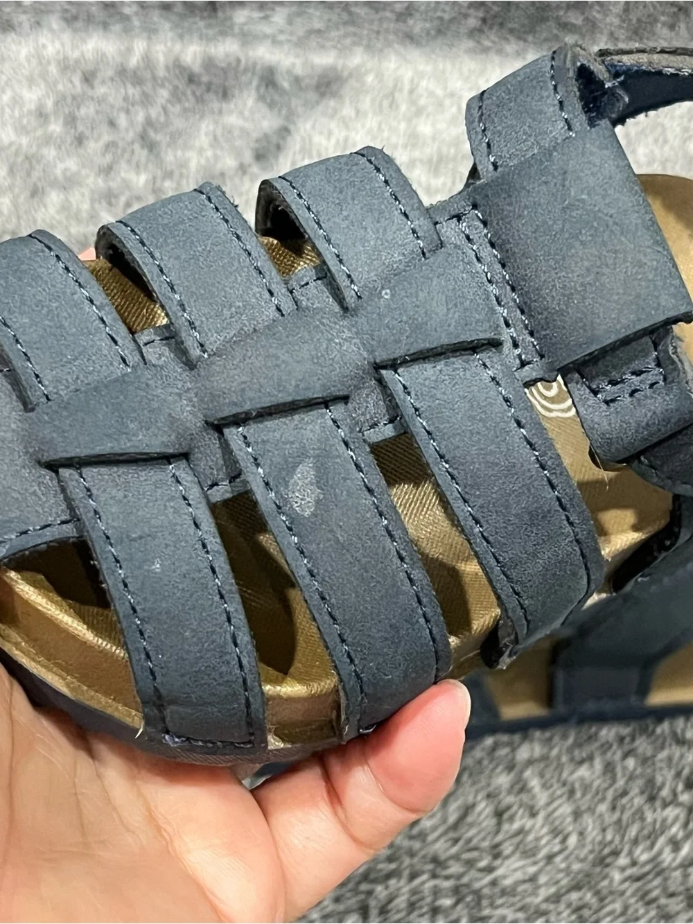 Like new❗️ First Steps kids Fisherman Sandals in navy blue size 5